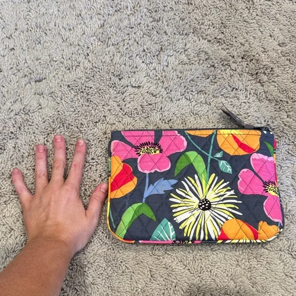 Vera Bradley Floral Pouch - Pink, Yellow, Orange, Green - Picture 2 of 4